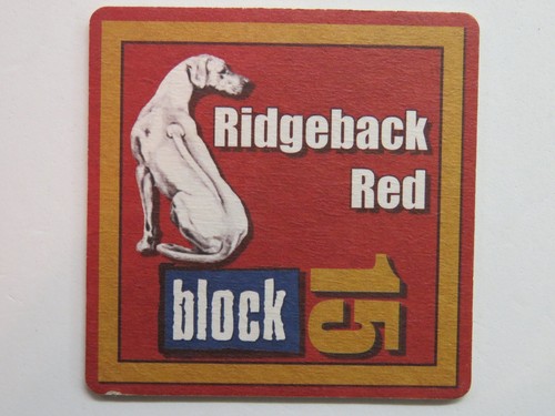 Beer Collectible Coaster: BLOCK 15 Brewing Ridgeback Red Ale ...