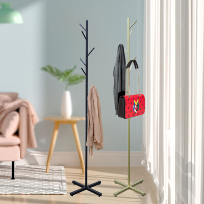 Floor Standing Modern Metal Coat Rack Hooks Hall Coat Tree Hat