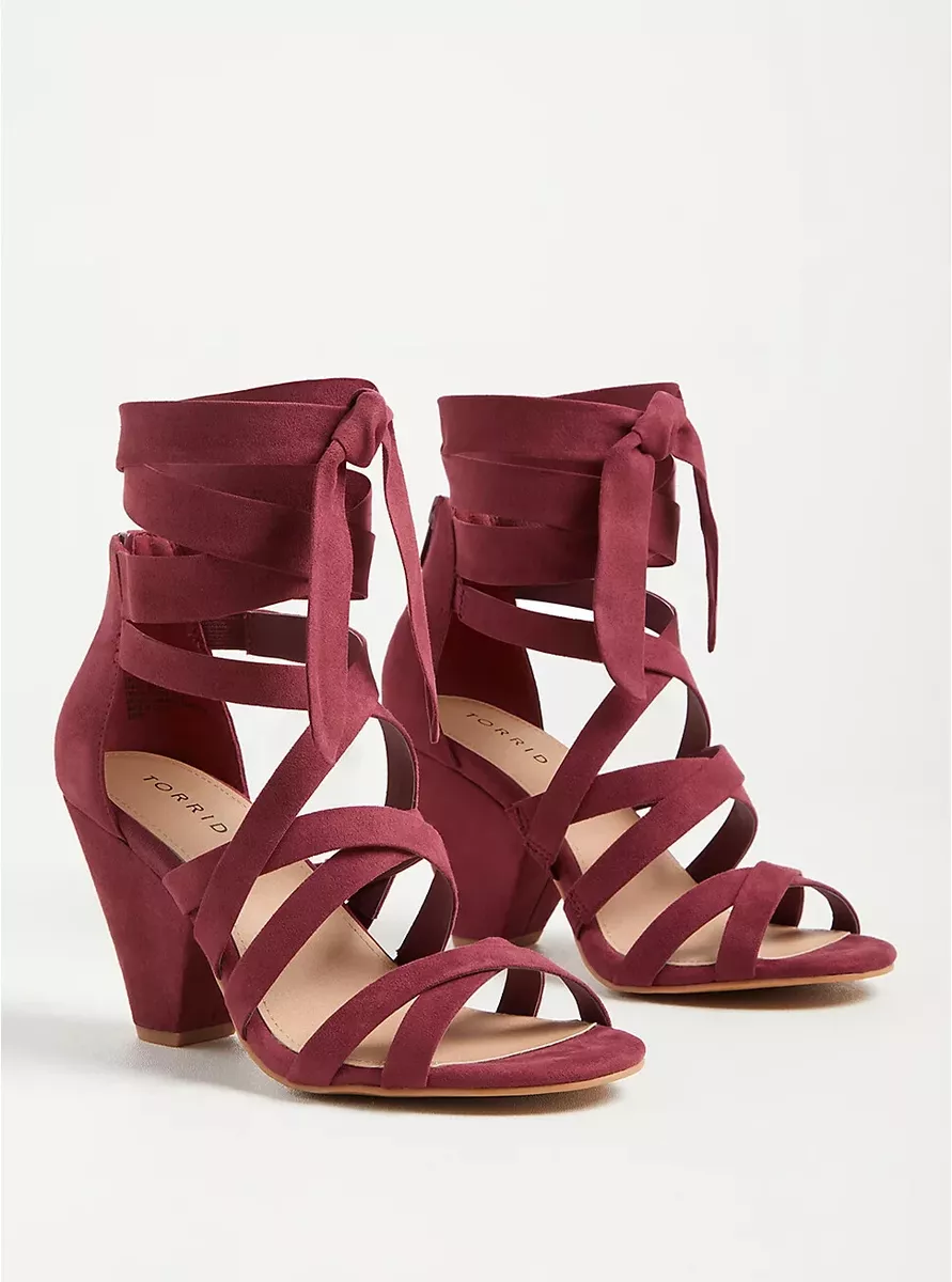 Burgundy strappy store shoes