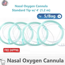 BOX OF 5 - 4 FT Adult Flexible Cushion Tip Soft Nasal Oxygen Cannulas NEW!
