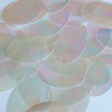 Sequin Oval 2" Clear Crystal Iris Luminescent Couture Paillettes Made in USA