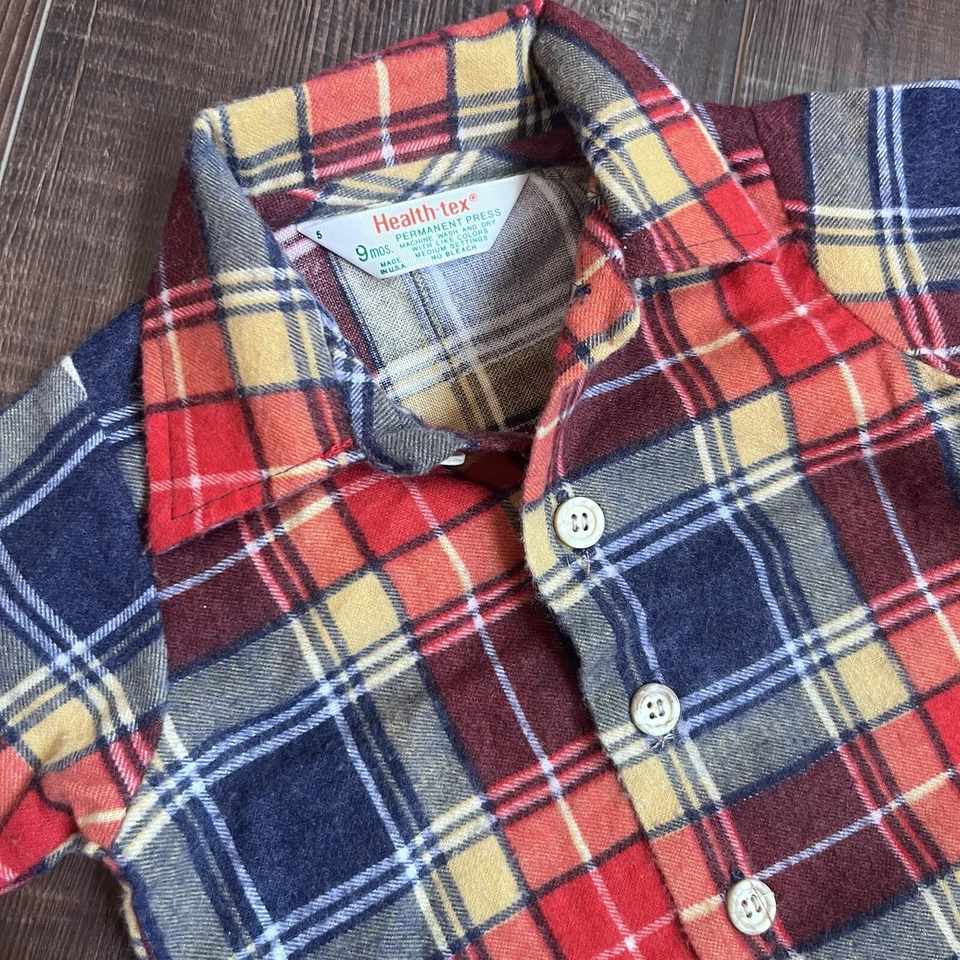 Conjunto de franela y jeans vintage Healthtex bebé niño 9 meses Foto 2 de 4