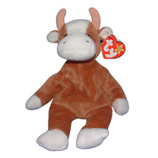 Ty Beanie Baby 💜 BESSIE THE COW 9.5" PVC 4th Gen New MWMT's