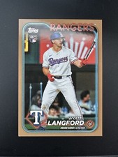 2024 Topps Update Wyatt Langford Gold Rookie Debut /2024 + Base #US341 Rangers