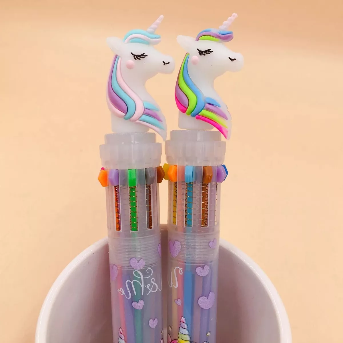 Multicolour 10 in 1 Unicorn Ballpoint Pen Ball Pens Kids School Gift  Stationery