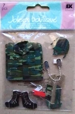 Jolee's Boutique  ARMY FATIGUES  Dimensional Scrapbooking Stickers