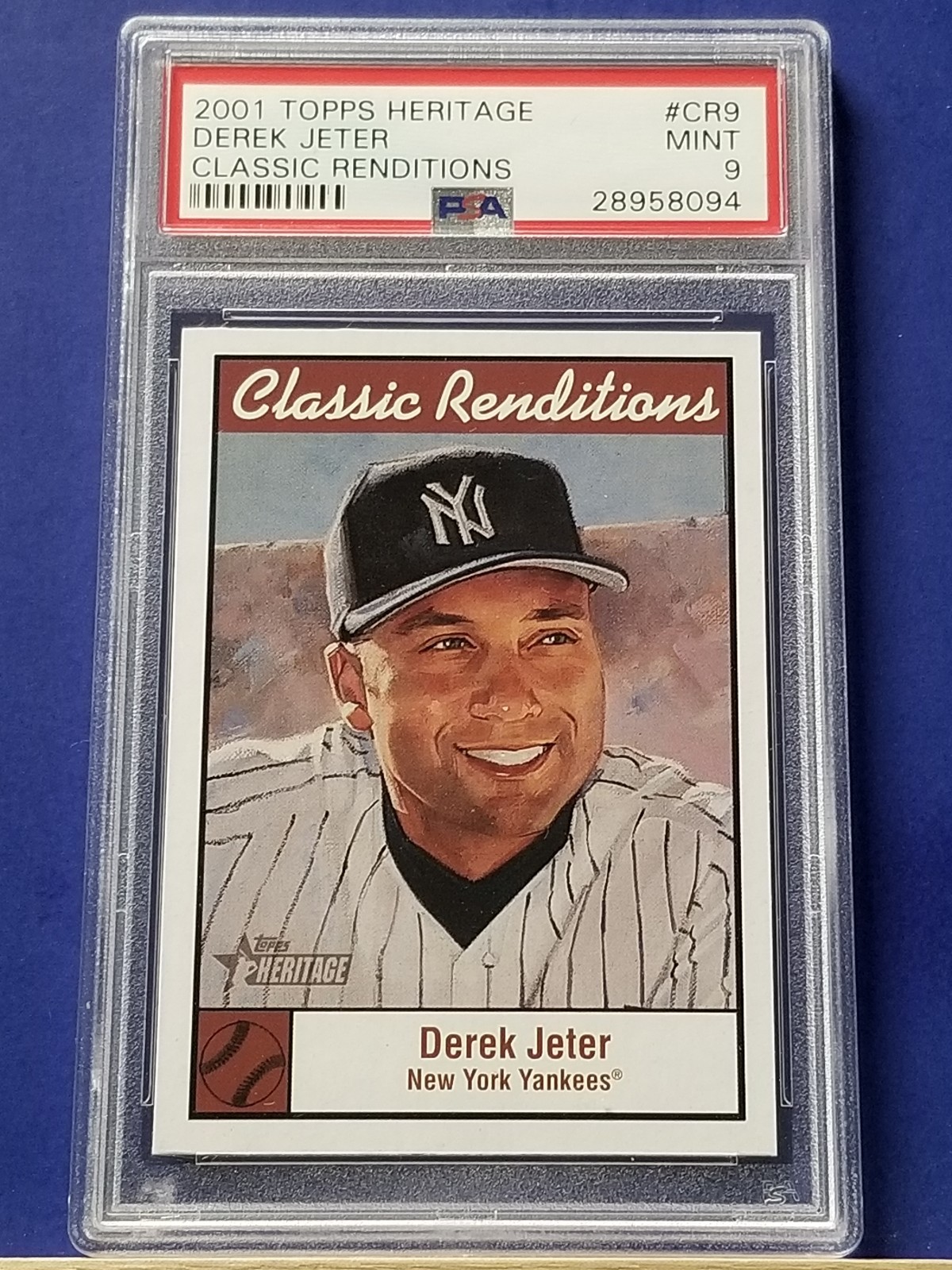 Derek Jeter - 2001 Topps Heritage Classic Renditions   PSA 9 