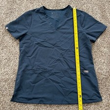 Figs Women Scrub Top Medium Navy Blue Casma Short Sleeve V Neck