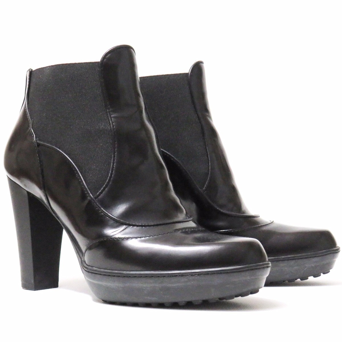 ショートブーツ・ブーティ TODS PATENT LEATHER PLATFORM CHELSEA BOOTS Patent leather Chelsea boots in black - Tods | Mytheresa