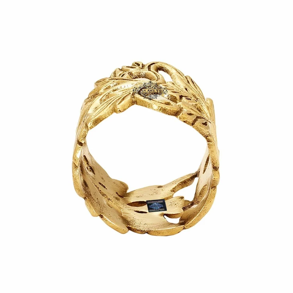 Design Ottone Porta-Tovagliolo Decorazione per Cena Tavolo Montatura 5.1cm Set D - Immagine 4 di 4