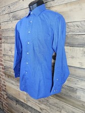 Van Heusen Regular Fit Button-up Blue M 15-15 1/2 32/33 Chest 44" Length 29"