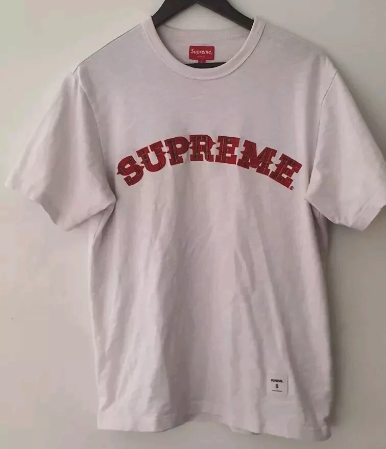 FW20 Supreme à Carreaux en Applique S/S HAUT S Petit T Shirt
