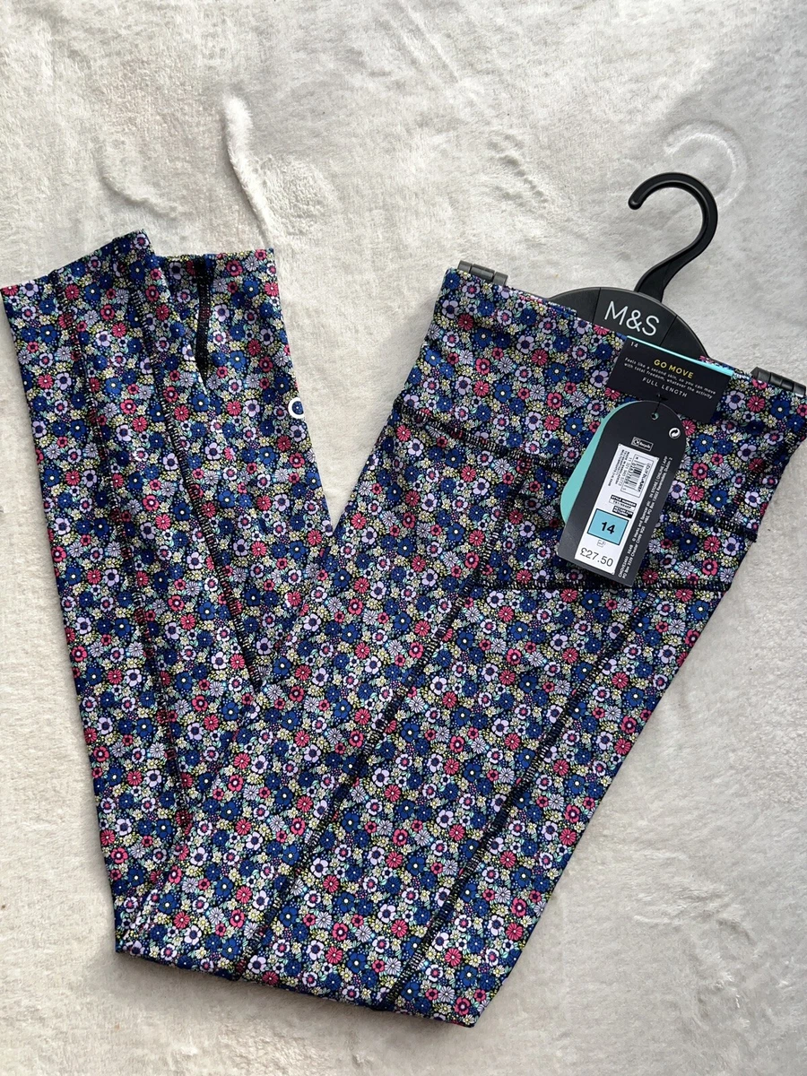 Marks Spencer Floral GOODMOVE Go Move High Waisted Gym Leggings