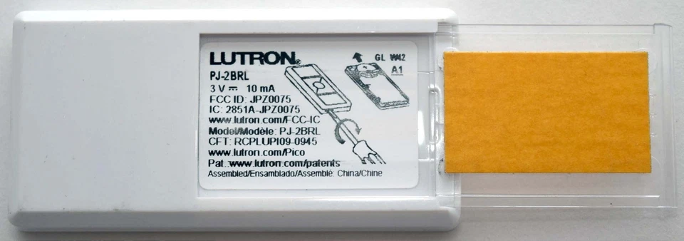 Lutron Pico PJ-2BRL-WH Wireless On/Off/Raise/Lower Buttons Remote Control WHITE - Image 3 of 4