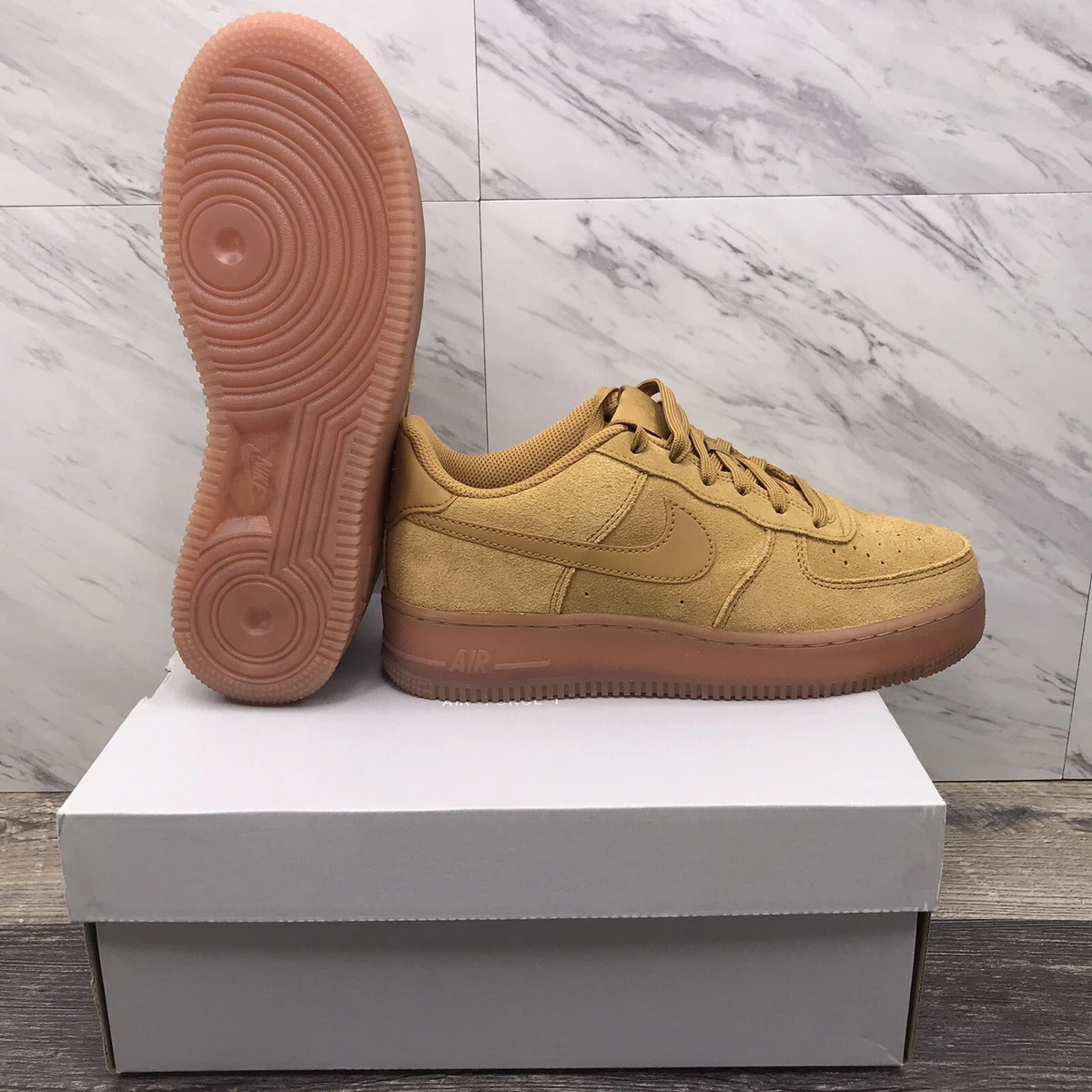 Nike Air Force 1 LV8 3 Low Wheat Flax Gum BQ5485 700 GS 6Y