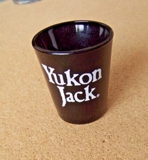 Yukon Jack black logo shotglass shot glass