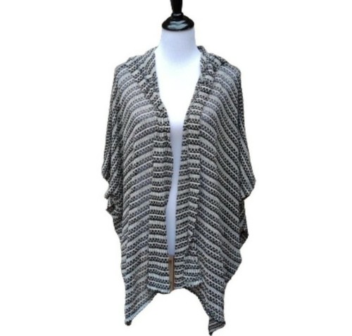 Hollister Hooded Cardigan Black White 