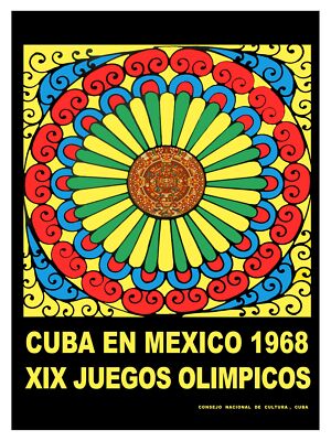 3108.Cuba Mexico 1968 Sports games.Sports Poster.Aztec.Maya Calendar Decor Art