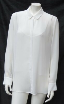 white sheer long sleeve blouse