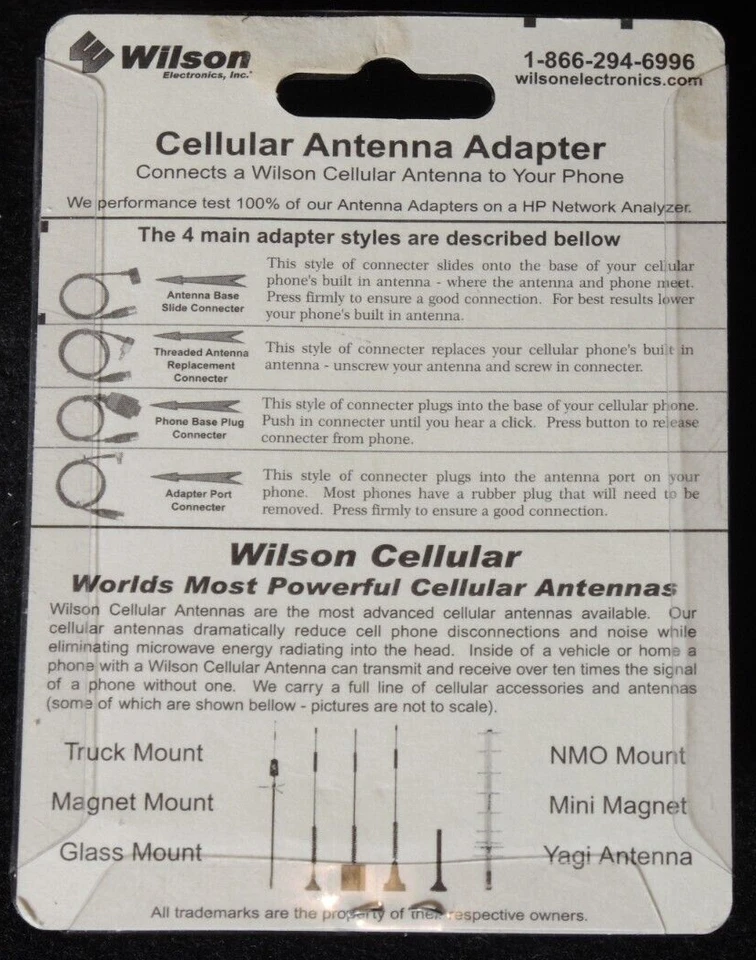 Adaptador Antena Celular Wilson Electronics Parte # 359909 ENVÍO GRATUITO Foto 4 de 4
