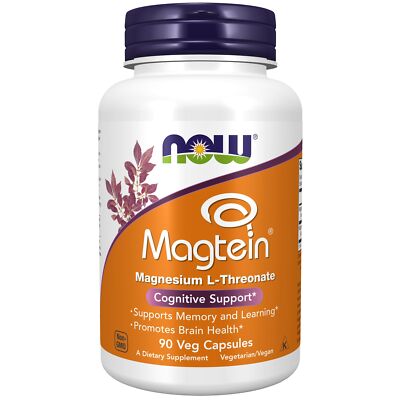 Now Foods Magtein Magnesium Supplement 90 Count Brain Health Support Capsules