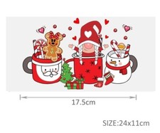 1 Piece Cup Wrap, Transfer Stickers for Glass Uv DTF Christmas Gnome Santa