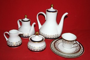 Kaffeeservice Fur 6 Personen Echt Weimar Porzellan Harmonie Kobalt Blau Gold Ebay