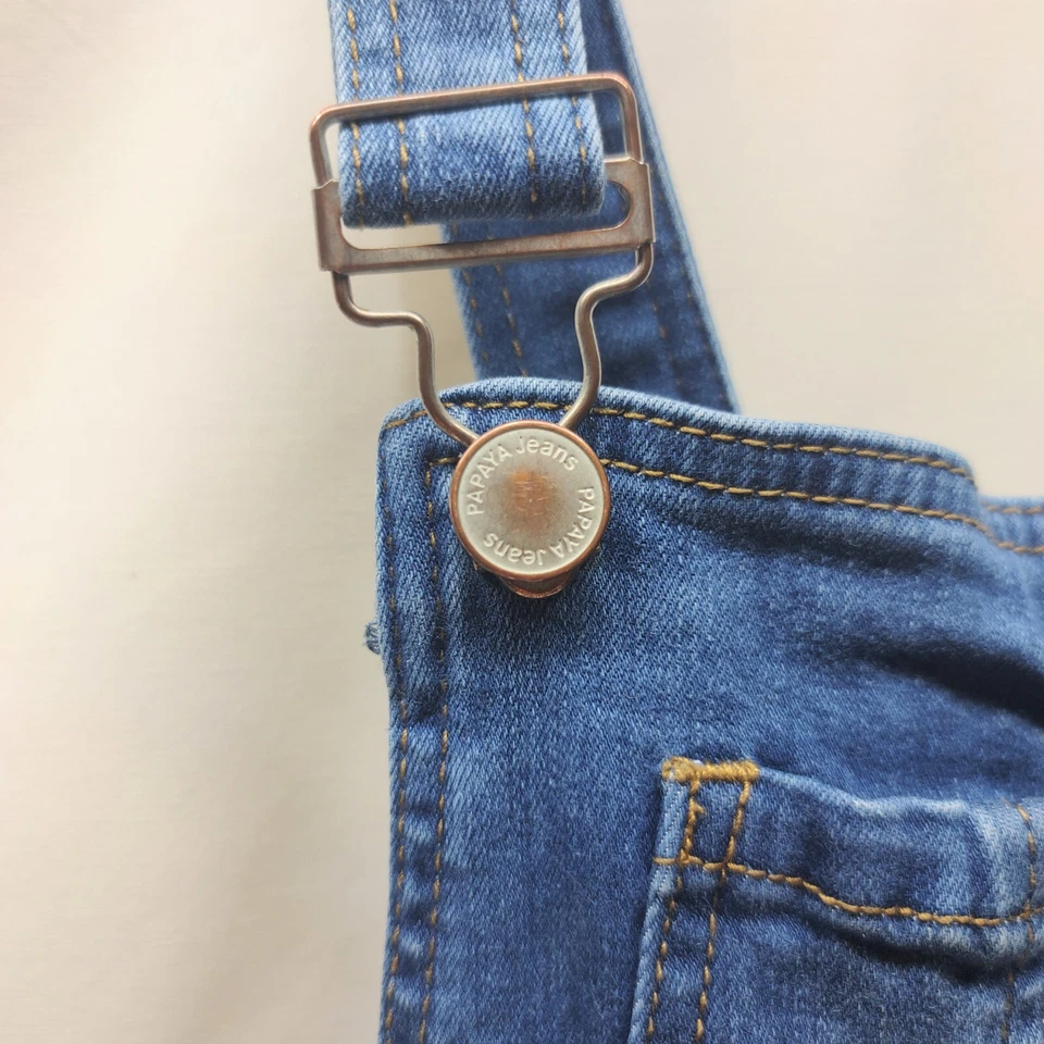 Papaya Jeans Women's Denim Shorts Distressed Cutoff Overalls Medium Wash Siz Med - Image 4 of 4