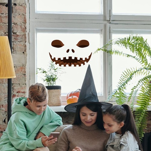 6 Sheets Pumpkin Sticker Halloween Fridge Screaming Decals - Picture 10 of 12