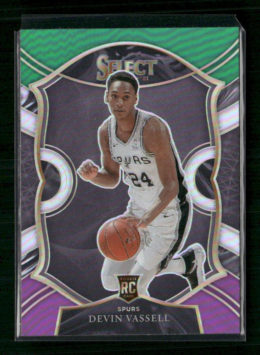 2020-21 Panini Select #71 Devin Vassell Green White Purple RC
