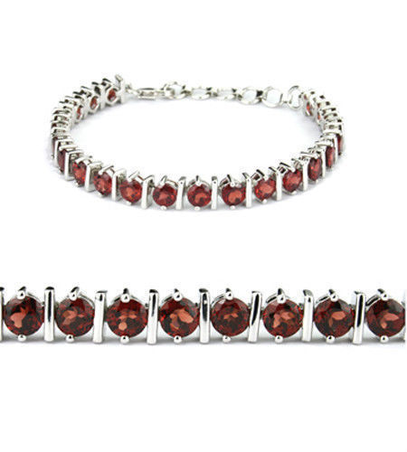Garnet sterling silver tennis bracelet BRL310003 - Picture 1 of 1