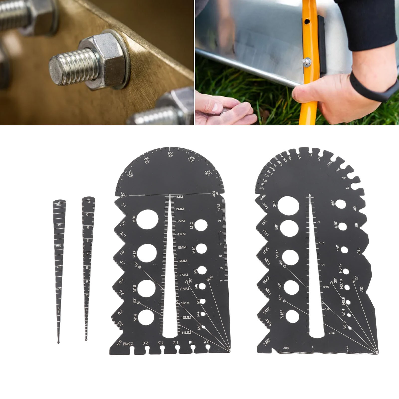 `Thread Pitch Gauge Measuring Thread Pitch Gauge Multifunctional Engraved.