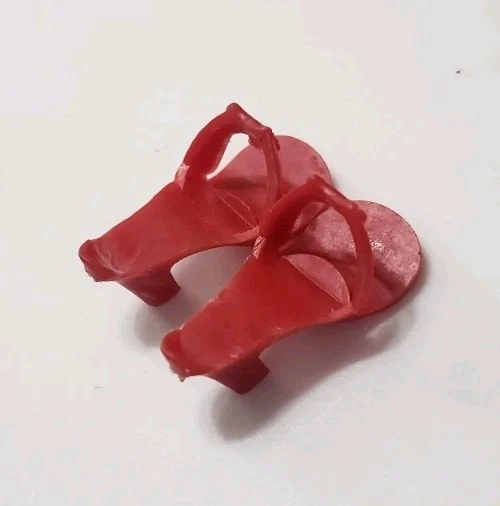 ZAPATOS MUÑECA IDEALES TAMMY ROJAS CORREA LAZO DE COLECCIÓN AÑOS 60 Foto 3 de 3