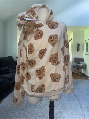Free Haven Polyester Hoodie With Teddy Bear Keychain Size Large New With Tags