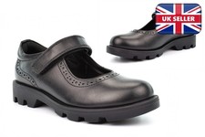 Girls Leather School Shoes Girls School Shoes Black (Small Fit Buy 1 Size Up)