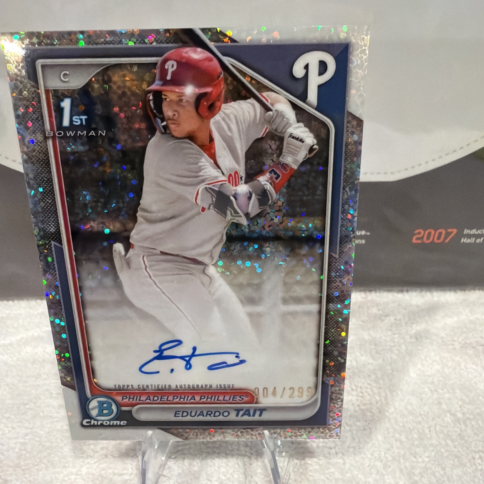 EDUARDO TAIT 2024 BOWMAN CHROME #CPA-ET PROSPECT SPECKLE REFRACTOR AUTO 233/299