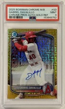 2025 Bowman Chrome Gabriel Davalillo Gold Mojo Refractor Auto #30/50 PSA 9 Mint