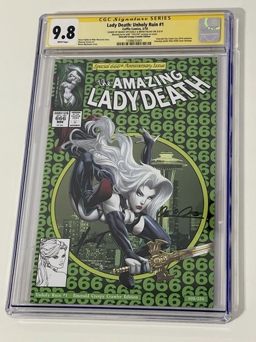 Lady Death Unholy Ruin #1 signiert Pulido & Marat Mychaels 103/250 CGC SS 9.8