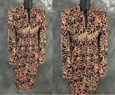 BEAUTIFUL St John collection knit pink black multi jacket skirt suit size 2 4