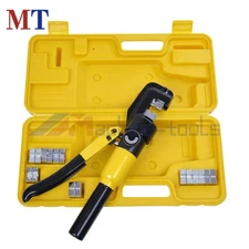 W/ 6 Mt 8 Dies Battery Cable Lug Terminal Crimping Tool Hydraulic Wire Crimper