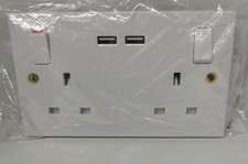 BG- 13a Switched Socket With Dual USB Charger New. White. 