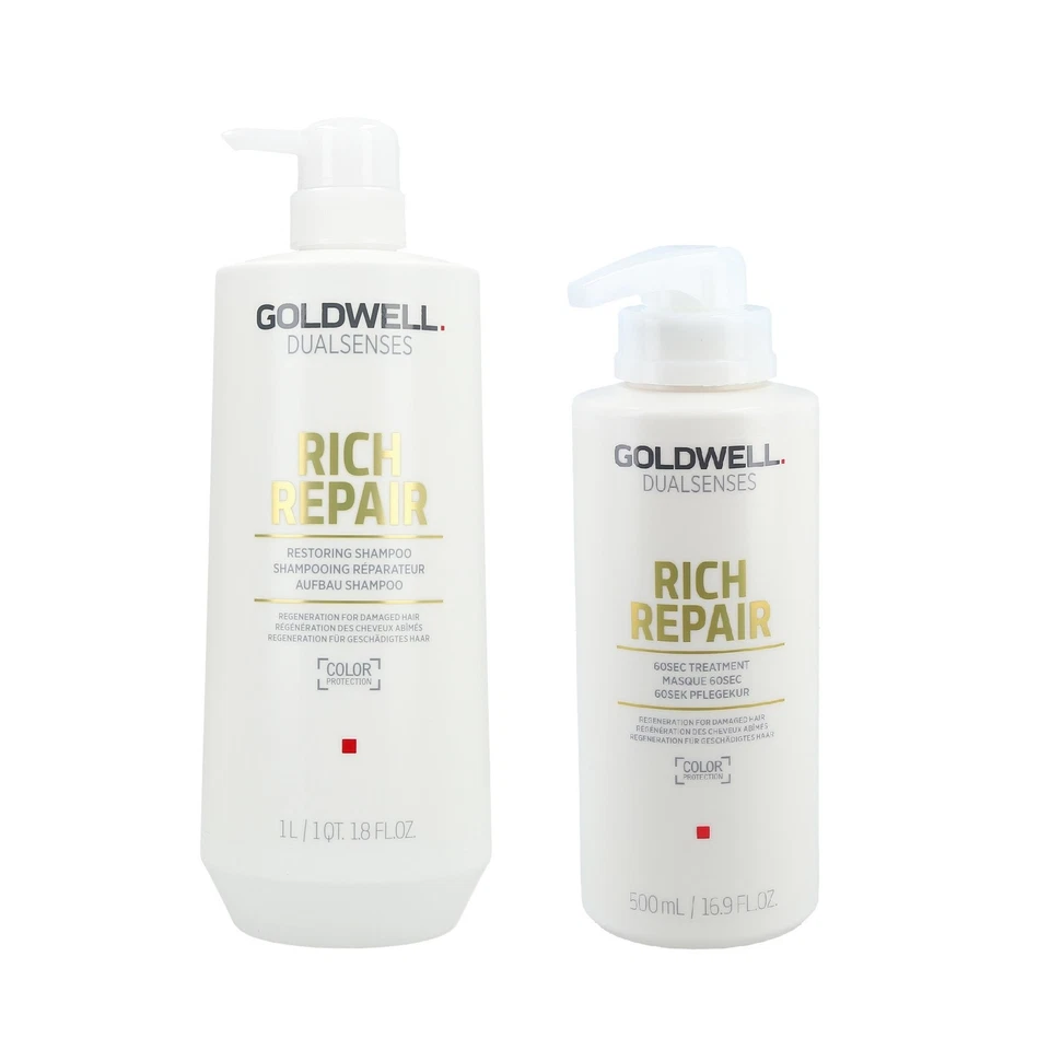 GOLDWELL DUALSENSES RICH REPAIR Aufbau-Shampoo 1000ml + Kur 500ml