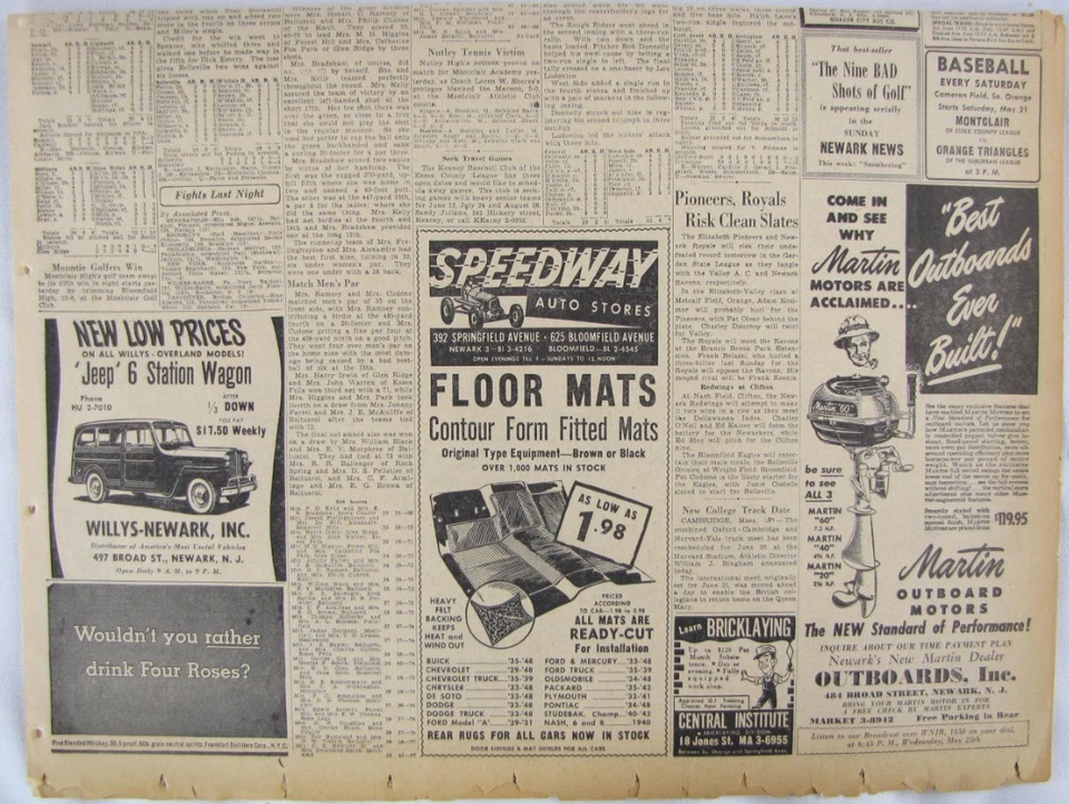 Periódico de béisbol negro Jersey City Giants 1949 vintage Foto 3 de 3