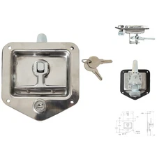 Universal T-Handle Locking Latch for RVs & Campers - Polished Stainless Steel