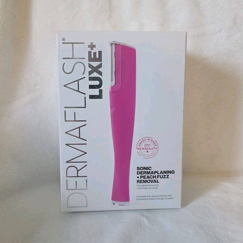Dermaflash LUXE+ Sonic Dermaplaning Face Hair Removal Device Cordless Pink