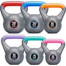 Vinyl Kettlebell Weight Exercise Strength Gym Training Kettlebells 2kg To 12kg