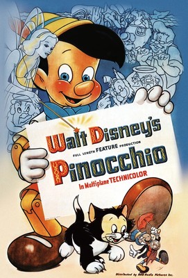Disney Pinocchio Movie Paper Poster Unframe Gift For Friends, Kids V2