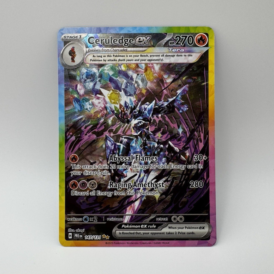2025 POKEMON PRISMATIC EVOLUTIONS CERULEDGE EX #147/131 SIR ENGLISH