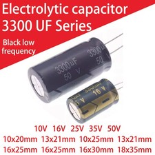 3300UF 10V-50V 13x21mm Aluminum Electrolytic Cap Radial High Frequency Low ESR