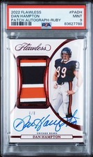 Dan Hampton 2022 Flawless Patch Autographs #PADH Ruby Red #8/8 Bears - PSA 9